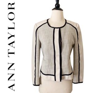 Ann Taylor White & Black Blazer Size 8